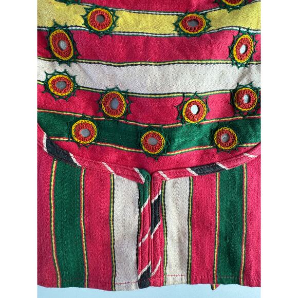 Vintage 90's Indian Traditional Mirrored Choli Tribal Banjara Gypsy Dance Top - Picture 6 of 6